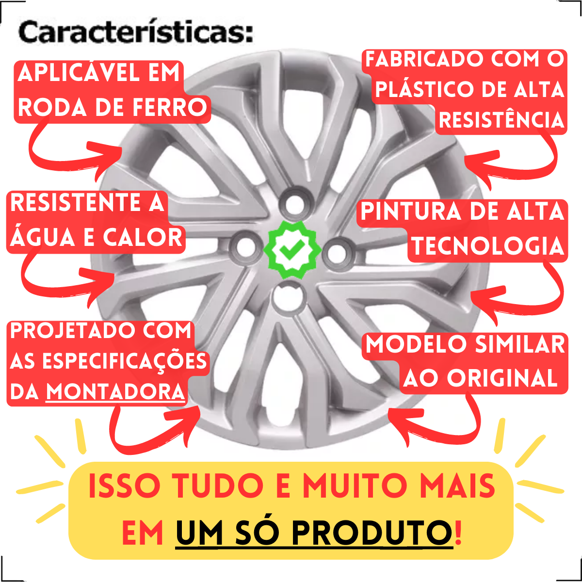 Calota Gol Voyage G5 2014 Aro 14 + Brinde...