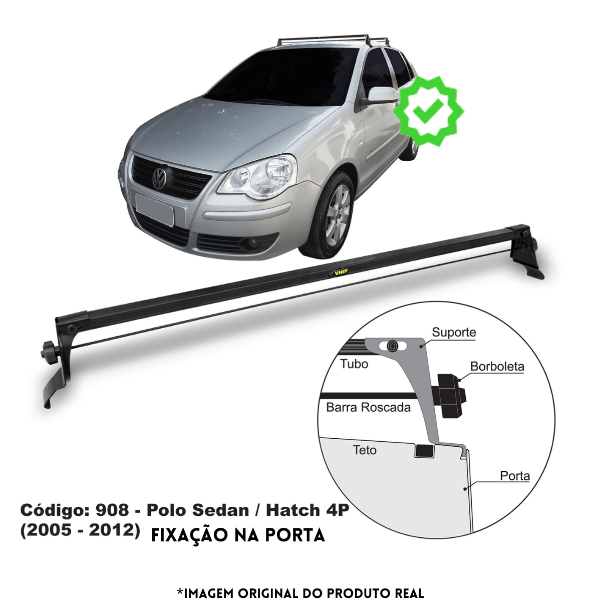 Rack de Teto Polo Sedan 4 portas (05/12) ...