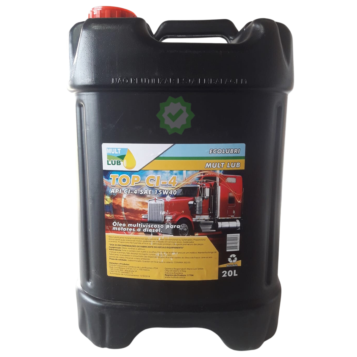 OLEO 15W40 DIESEL MULT LUB TOP CI4 20lt
