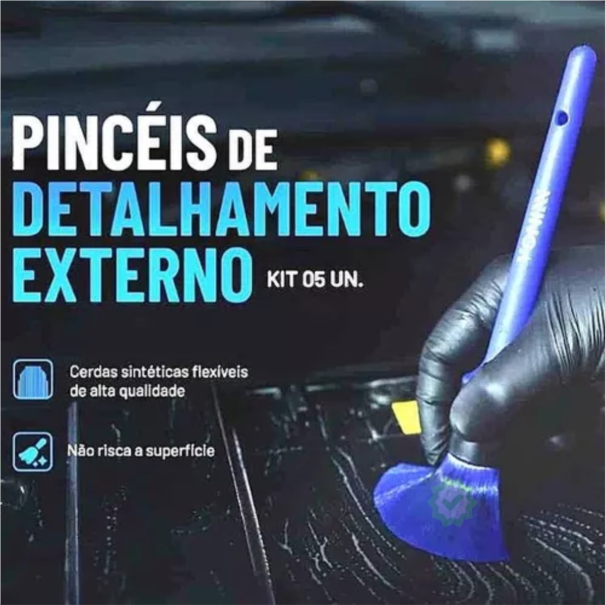 Kit 5 Pincéis Para Detalhamento Externo A...