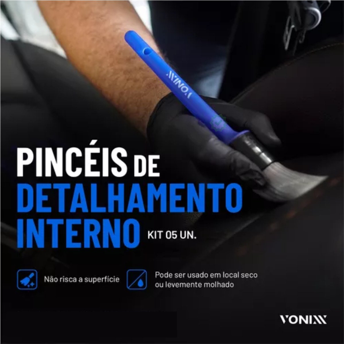 Kit 5 Pinceis Vonixx Detalhamento Automot...