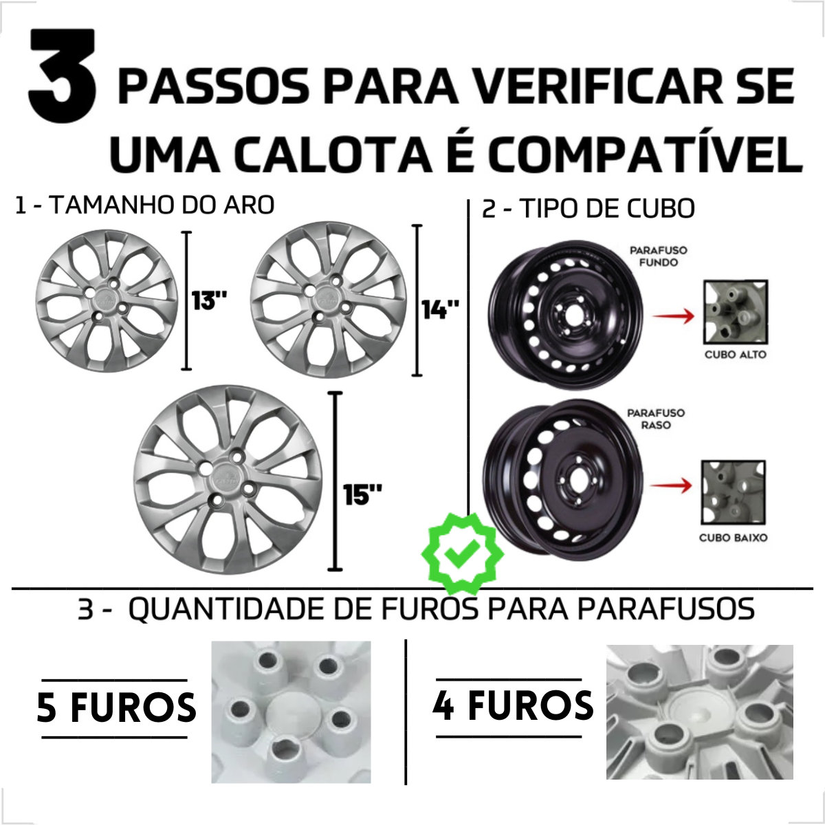 Calota Corsa 2004 Aro 14 Cubo Alto Parafu...