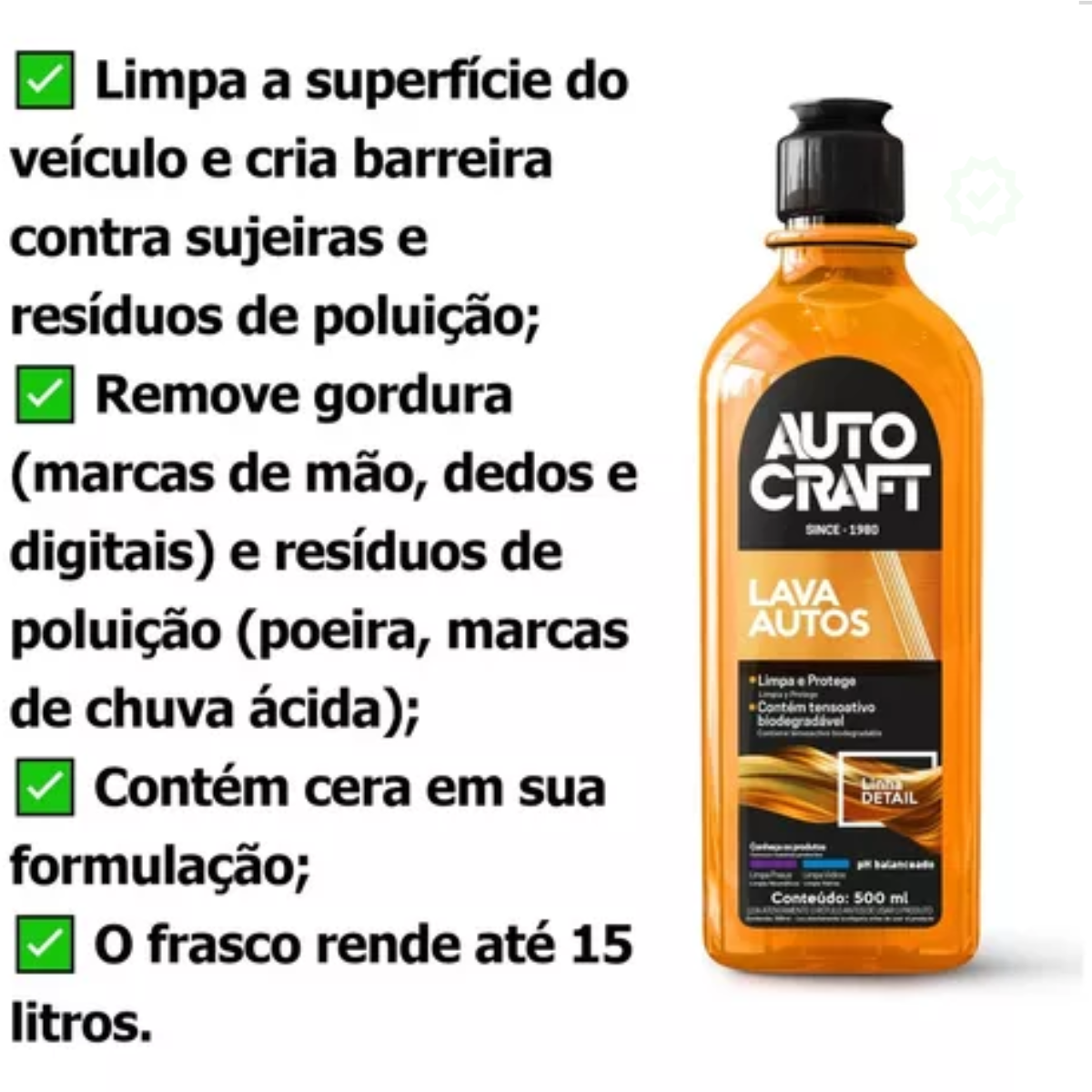 Lava Autos Autocraft 500 Ml Proauto Carro...
