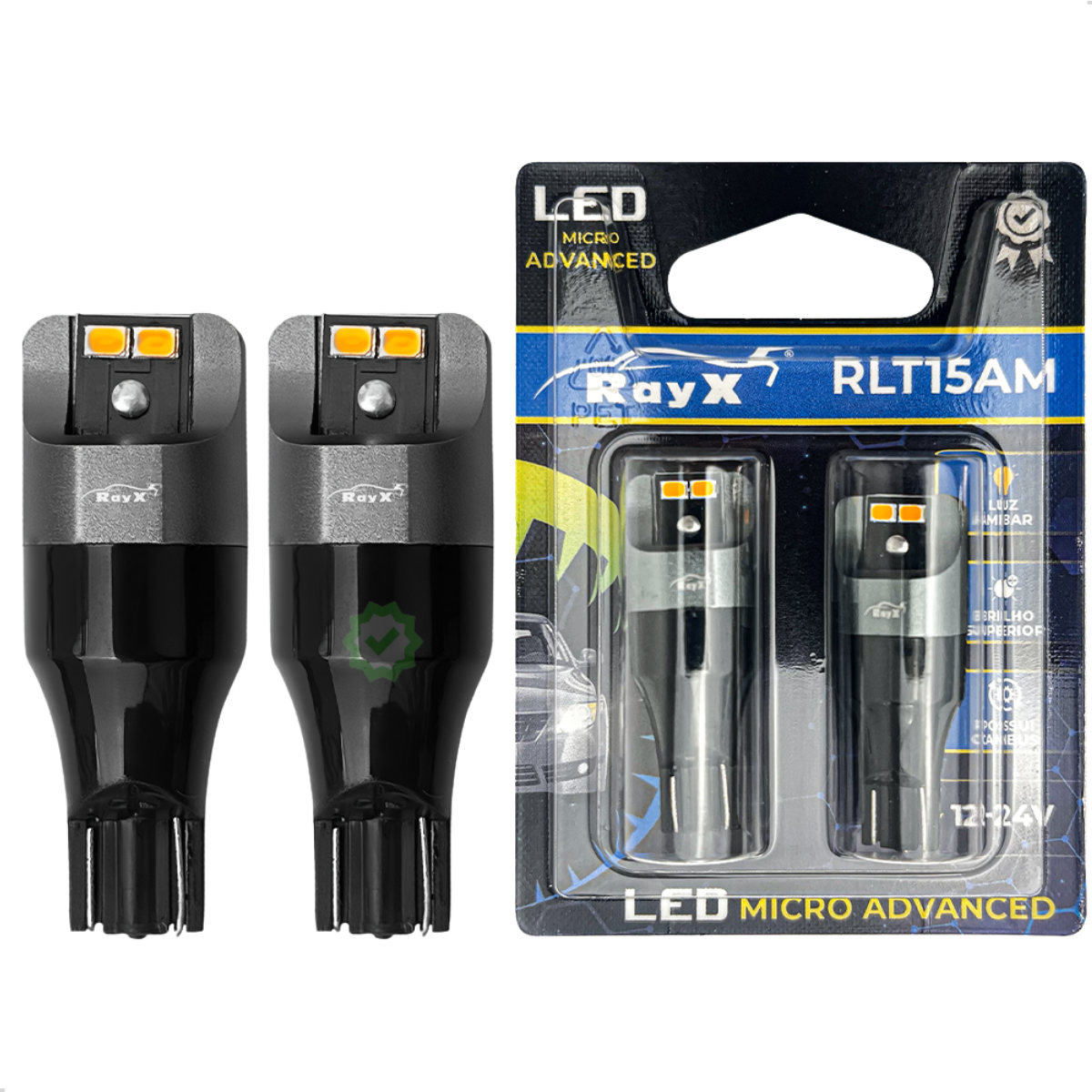 Par Lâmpadas De LED T15 VERMELHO- Rayx