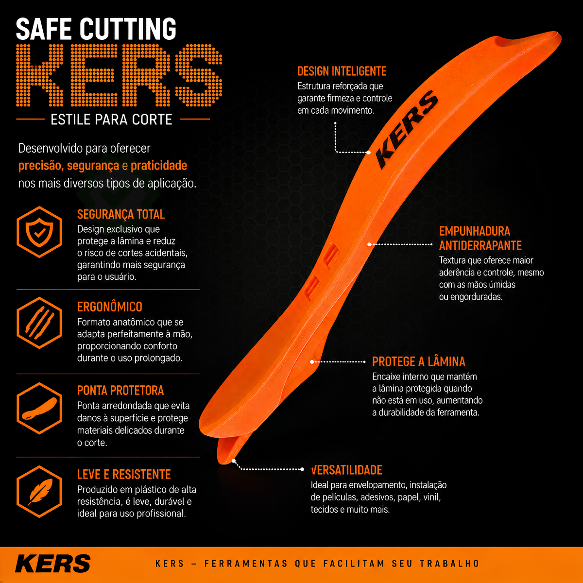 Kers Safe Cutting Estilete para Corte PPF...