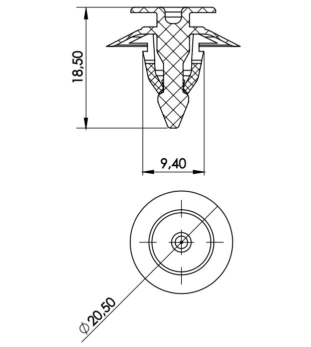 Grampo de Fixação do Parachoque/ Moldura ...