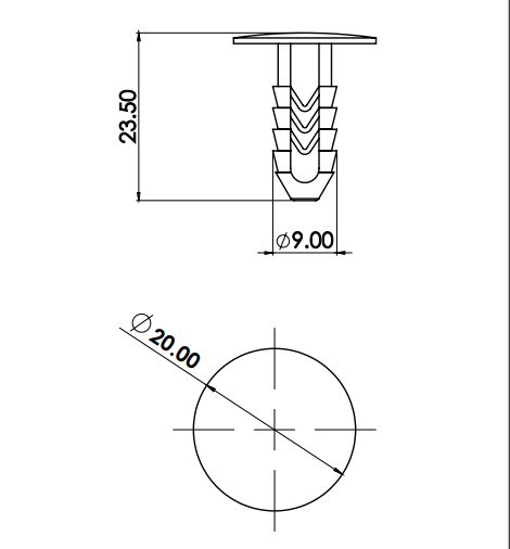 Grampo de Fixação do Forro Interno - CINZ...